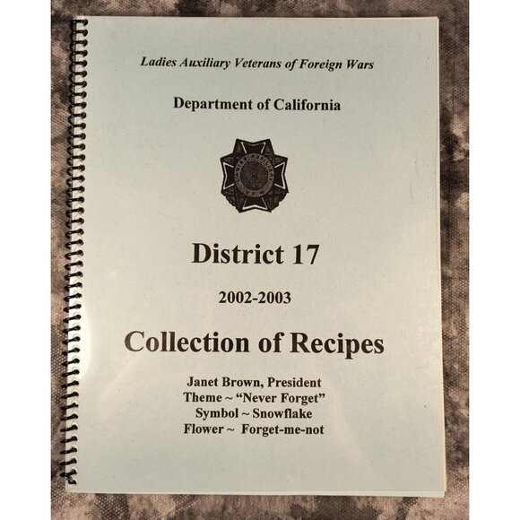 Ladies Auxiliary Veterans Of Foreign Wars District 17 Cookbook 2002 - Picture 1 of 3